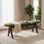 Banc rembourré avec pieds en bois noir, siège en tissu vert, fabrication en bois massif et manufacturé, capacité de 250 lb, banc d'entrée 53 po pour le salon et la chambre à coucher