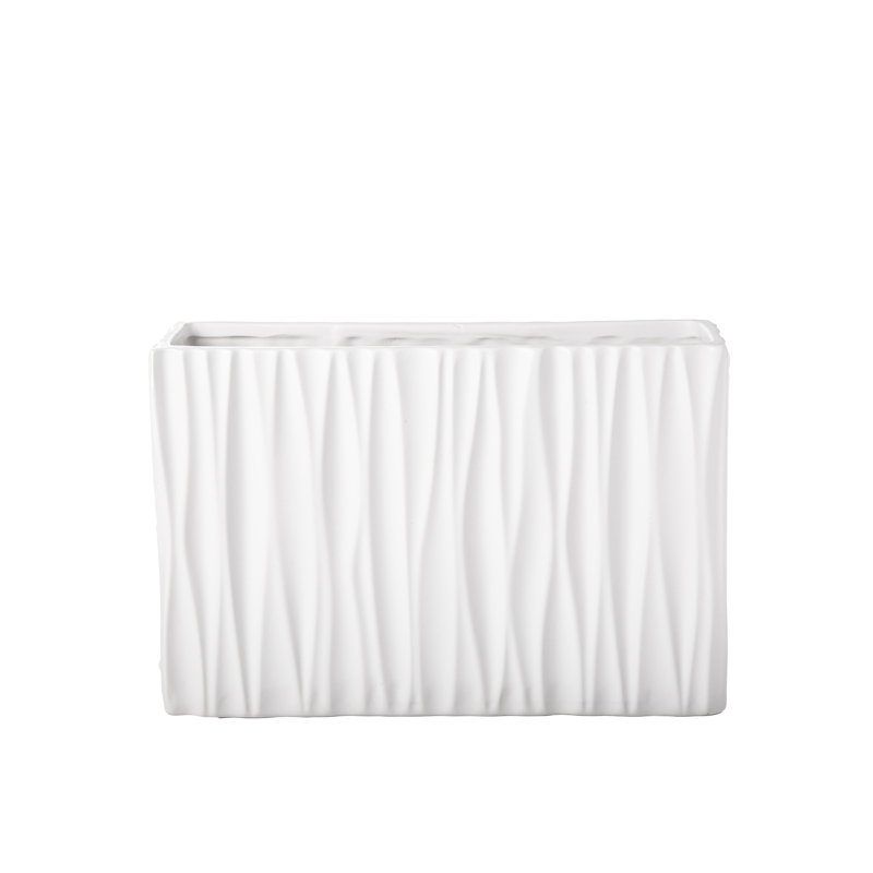 Vase en céramique rectangulaire, H 8 po x l 12 po x P 4 po