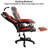 Inbox Zero Adjustable Reclining Ergonomic Faux Leather Swiveling PC & Racing Game Chair with Footrest-1378233012