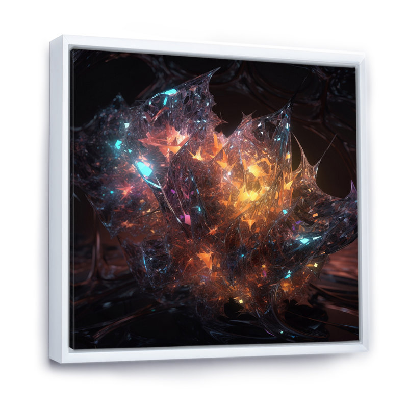 Liquid Crystal Fusion - Print, White Floater Framed, 16" H x 16" W x 1" D