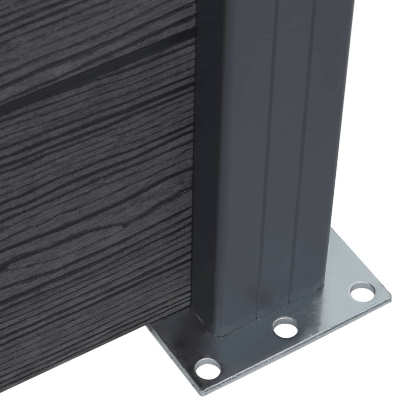 Fence Panel Set WPC, Grey, 186cm H x 353cm W