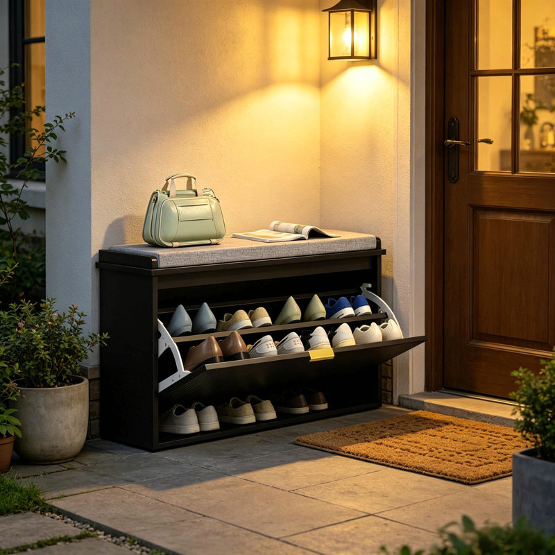 Elegant Hall Shoe Cabinet,Storage Bench,Shoe Bench