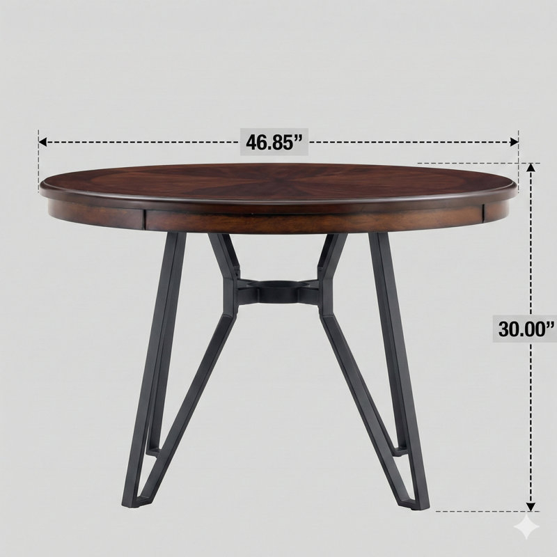Table de salle à manger circulaire (finition brune)
