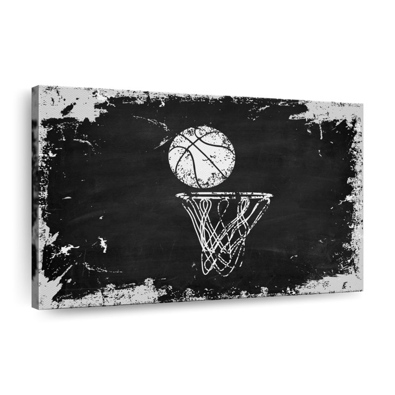 Tir sur basketball sur toile, H 30 po x l 45 po x P 1,25 po
