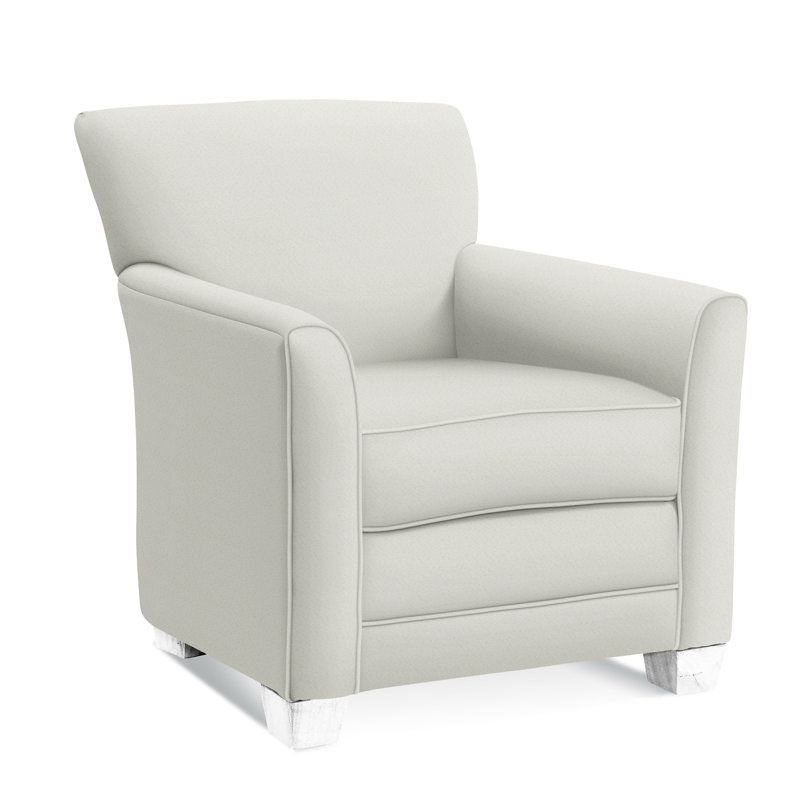 Buckley Upholstered Armchair, Frost White Finish, Basic Navy; 0317-61