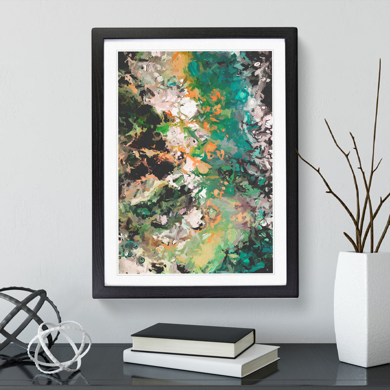 Ceremony Of Shadows - Painting, White, Black Framed, 66cm H x 48cm W x 2cm D