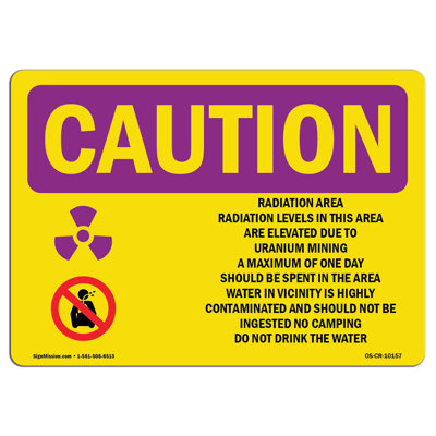 Radiation Area Radiation Levels With Symbol Aluminum Sign 12 x 18