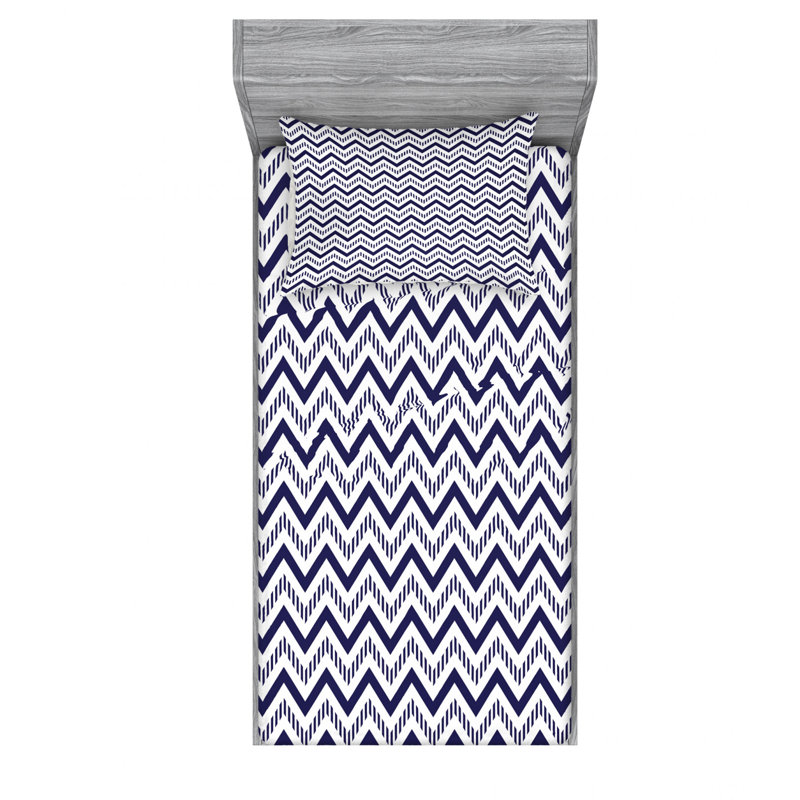 Microfiber Chevron Sheet Set, Twin XL Sheet Set with 1 Pillowcase