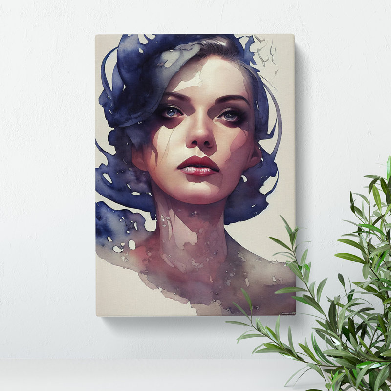 Watercolour Woman - Wrapped Canvas, 60cm H x 40cm W x 3cm D