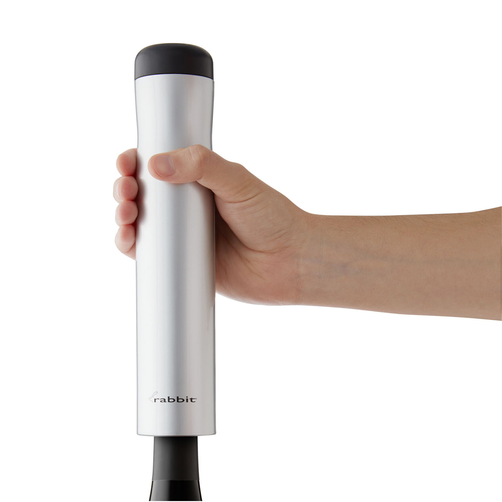 Rabbit Compact Automatic Electric Corkscrew Wine Bottle Opener, Silver