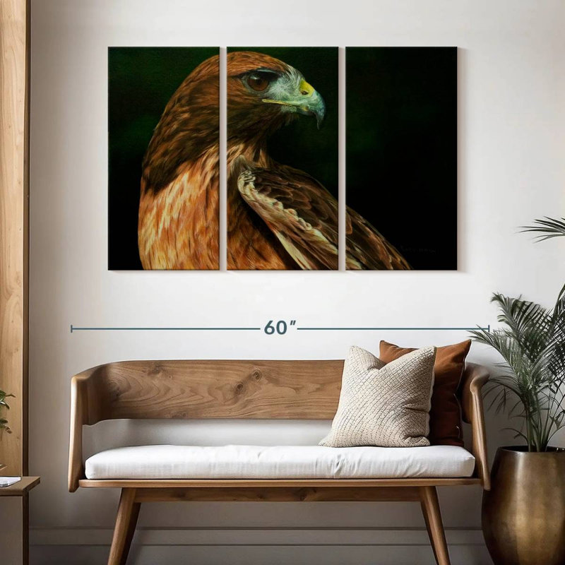 Brampt Red Tail Hawk, 32" H x 50" W