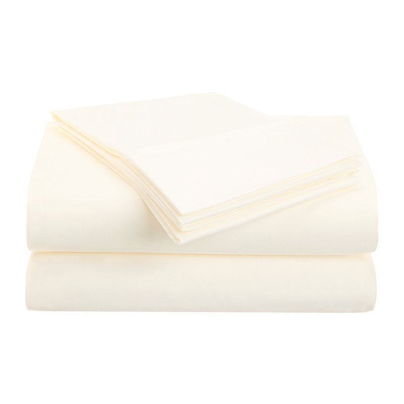 Ensemble de draps en microfibre brossée imitant le satin de coton et offrant une résistance au froissement et respirant