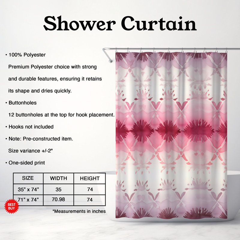 Pink Soft - Premium Shower Curtain, 74"H x 71"W