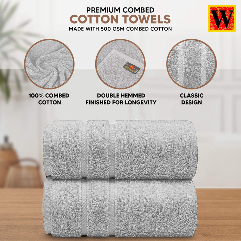 Maryori Cotton Bath Towels 70x140, Grey