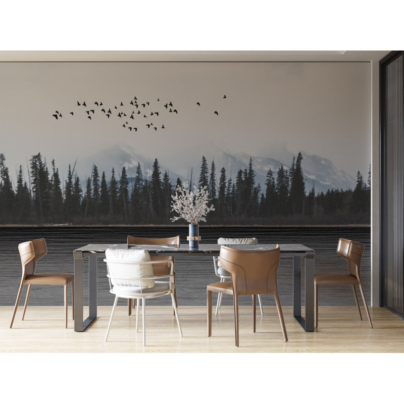 Murale Crotty Lake and Forest Landscape, L 114 po x l 204 po