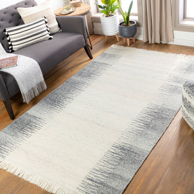 Tapis beige / gris en laine Tracey