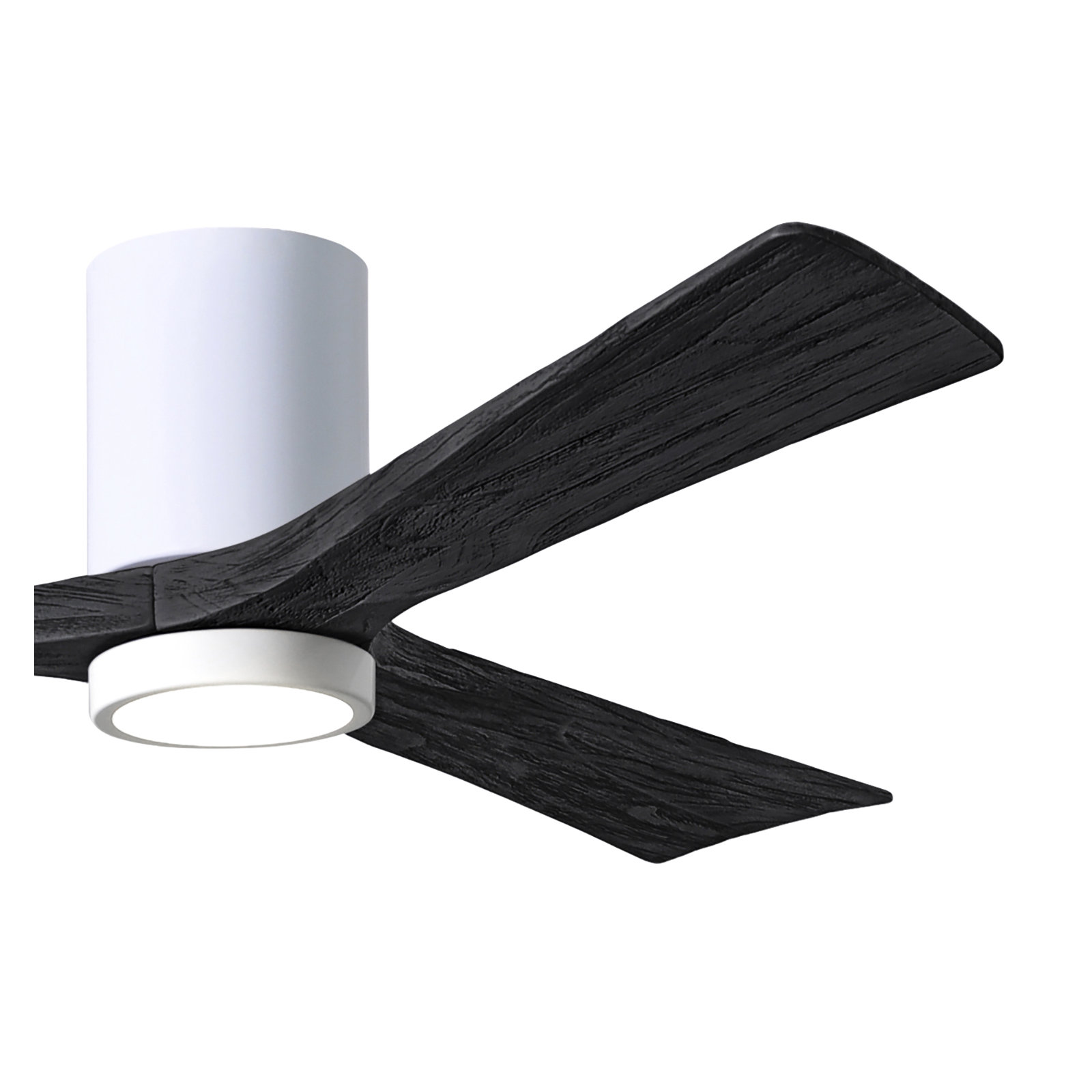 Olivier 3 Blade Ceiling Fan with LED Light Kit, Gloss White, Matte Black, 60"