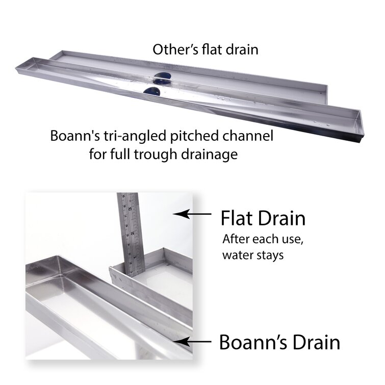 Brushed Stainless Linear Shower Drain Squares, 2.75 Wide