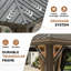 Pavillon de jardin d'extérieur en aluminium à toit rigide muni d'un toit à double couche, de rideaux et d'une moustiquaire-123016893