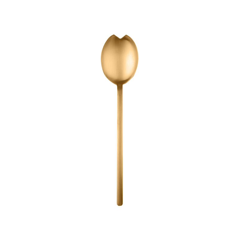 Due Stainless Steel Salad Servers, 9.63" L x 2.25" W, Ice Gold