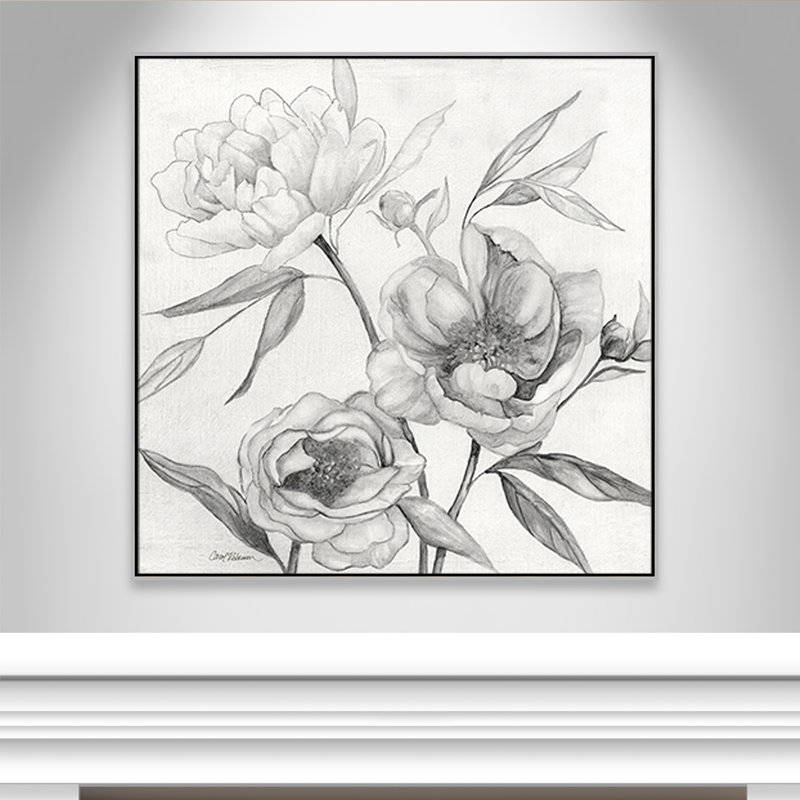 Collection Linen Peony, H 46,5 po x l 46,5 po x P 2 po, Argent
