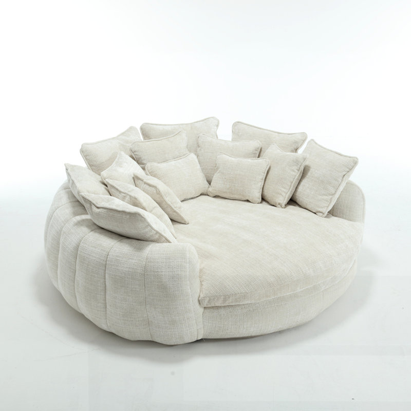 Canapé-lit moderne surdimensionné avec accoudoirs, Beige