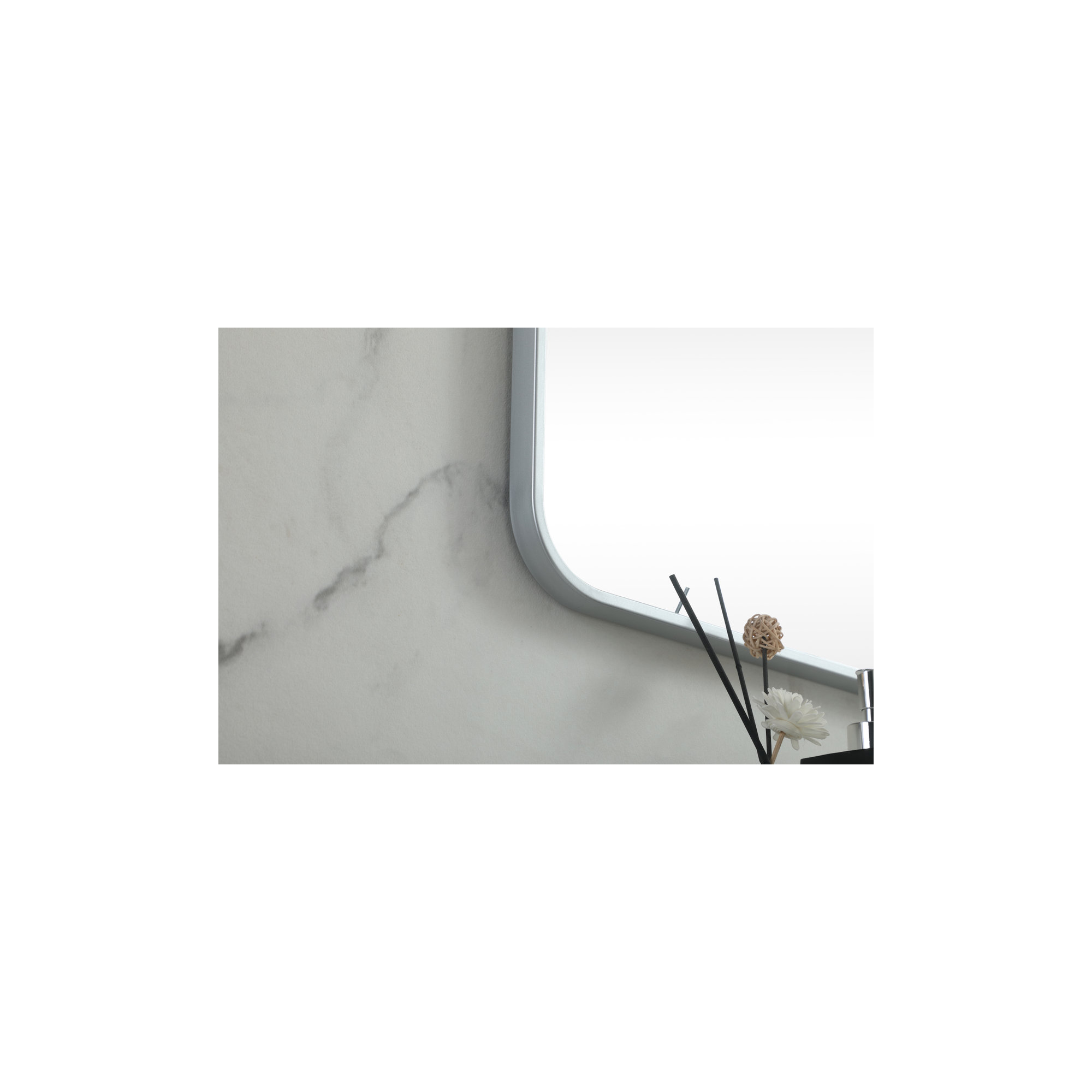 Metal Square Wall Mirror, 42"  x 42" , Silver
