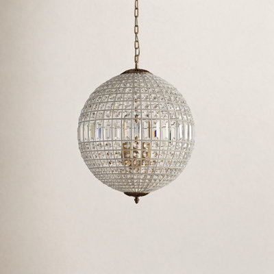 Rola Steel and Crystal Dimmable Globe Chandelier