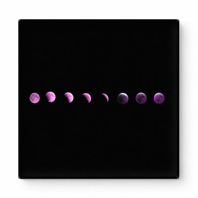 Lunar Eclipse Phases — Square Canvas Wall Art