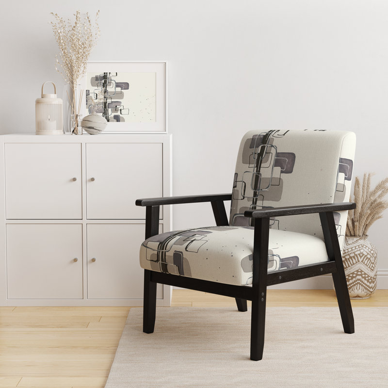 Gunveig - Glam Dancing Shape IV - Velvet Upholstered Modern Accent Arm Chair