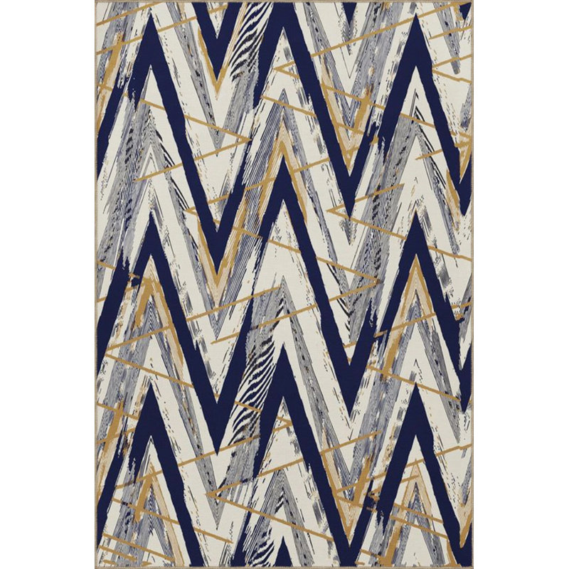 Tapis lavable à rayures croisées et à motif de losanges, Rectangle 2 pi 4 po x 4 pi