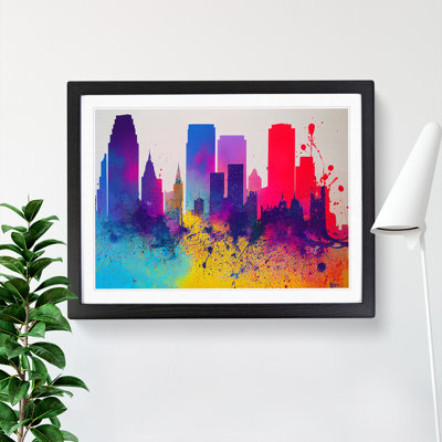Skyscraper Skyline Splash Vol.2 Abstract - Framed Print