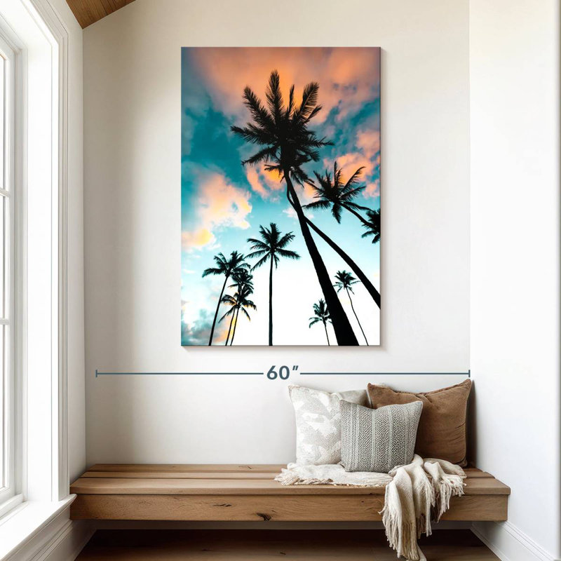 Harnek Palm Tree Sunrise Silhouette, 48" H x 32" W