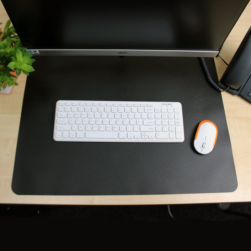 Floortex Desktex Vinyl Rectangular Desk Pad - 20" x 36", Black