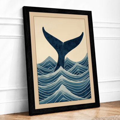 Whale Tail Rising Minimalist - Framed Print