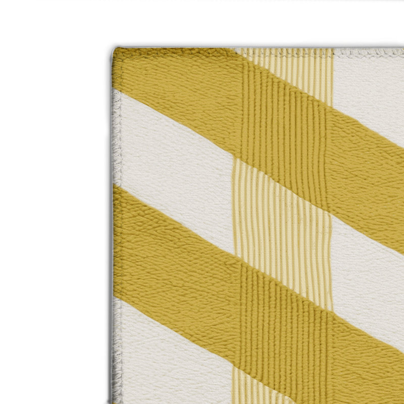 Tapis d'intérieur et d'extérieur à carreaux beige, Rectangulaire 2 pi x 3 pi