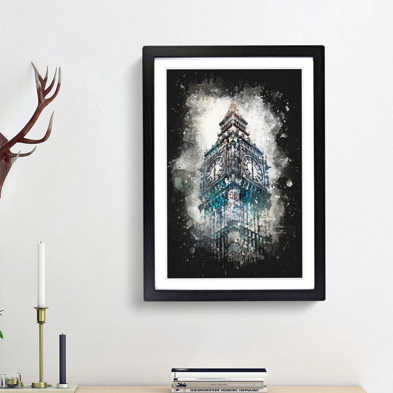 Big Ben London - Picture Frame Graphic Art Print, Black Framed, 45cm H x 33cm W x 2cm D