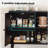 Sideboard Buffet Cabinet with 3 Rattan Doors,Modern Kitchen Storage Console Cabinet for Entryway Living Room (Large,Black)-247208729-247208734