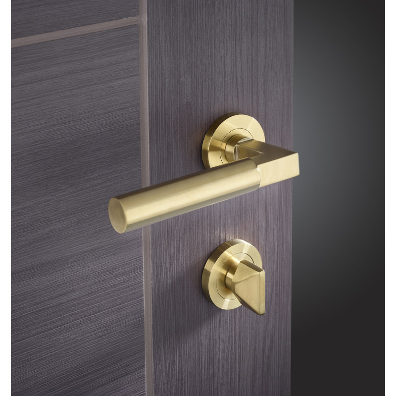 Garda Lock Door Handle, Brass (Satin)