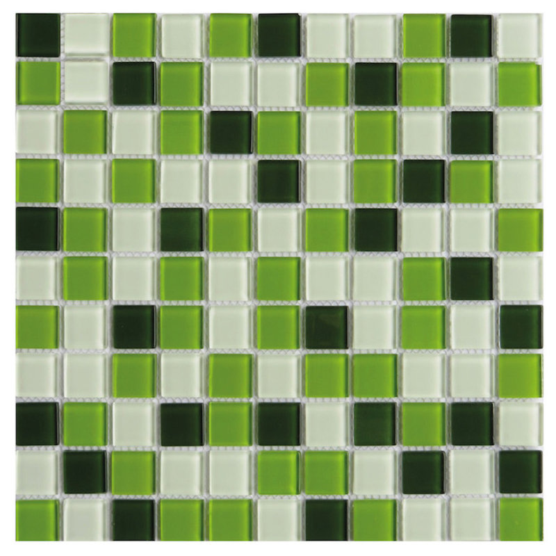 Pizzoli 1'' W x 1'' L Backsplash Glass Tile Mosaic Sheet, Green