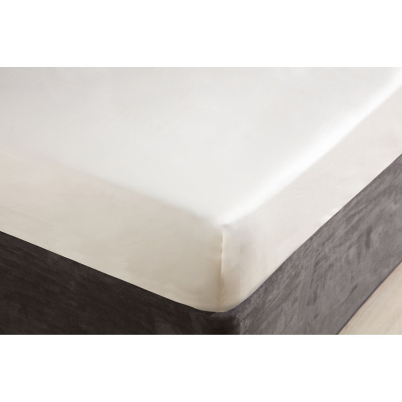 200 TC 50/50 Percale Polycotton Percale Fitted Sheet, Ivory, Single (3')