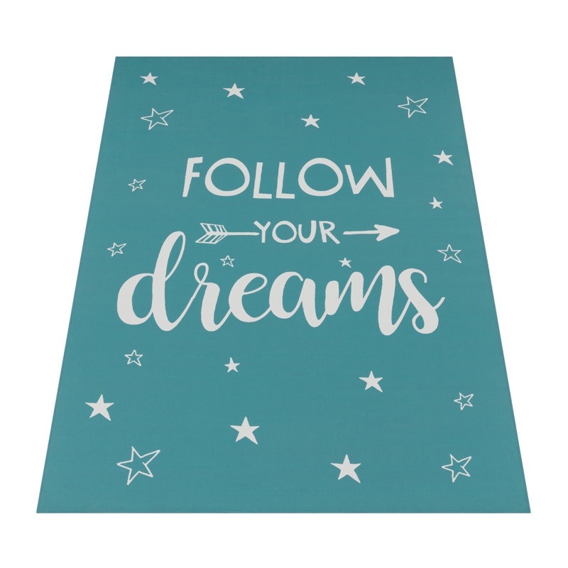 Audio Flatweave Pink Rug, Turquoise, Rectangle 180 x 280cm