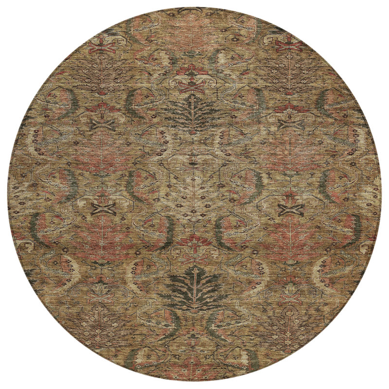 Rustica Brown Washable Indoor-Outdoor Rug - , 2'6" x 3'10"