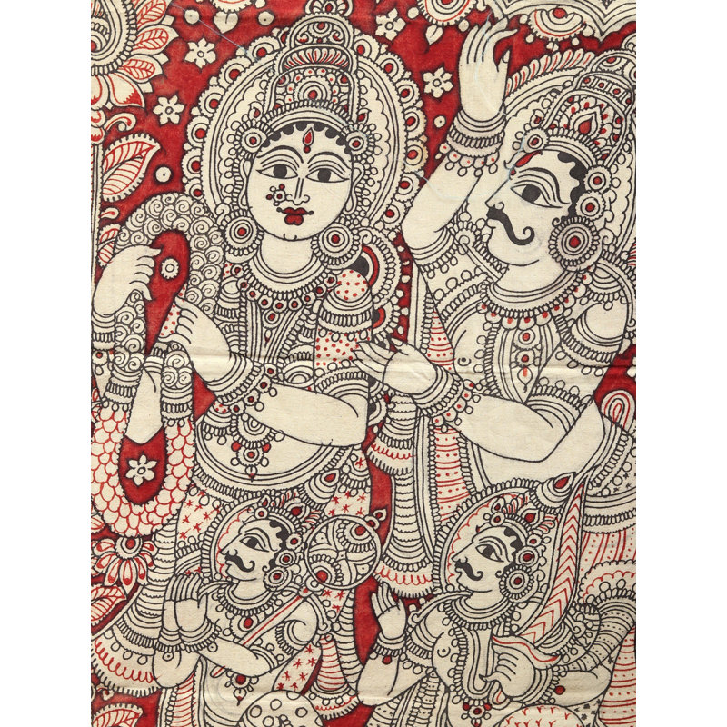 Sita Kalyanam | Kalamkari, peinture sur coton | Pour la décoration murale