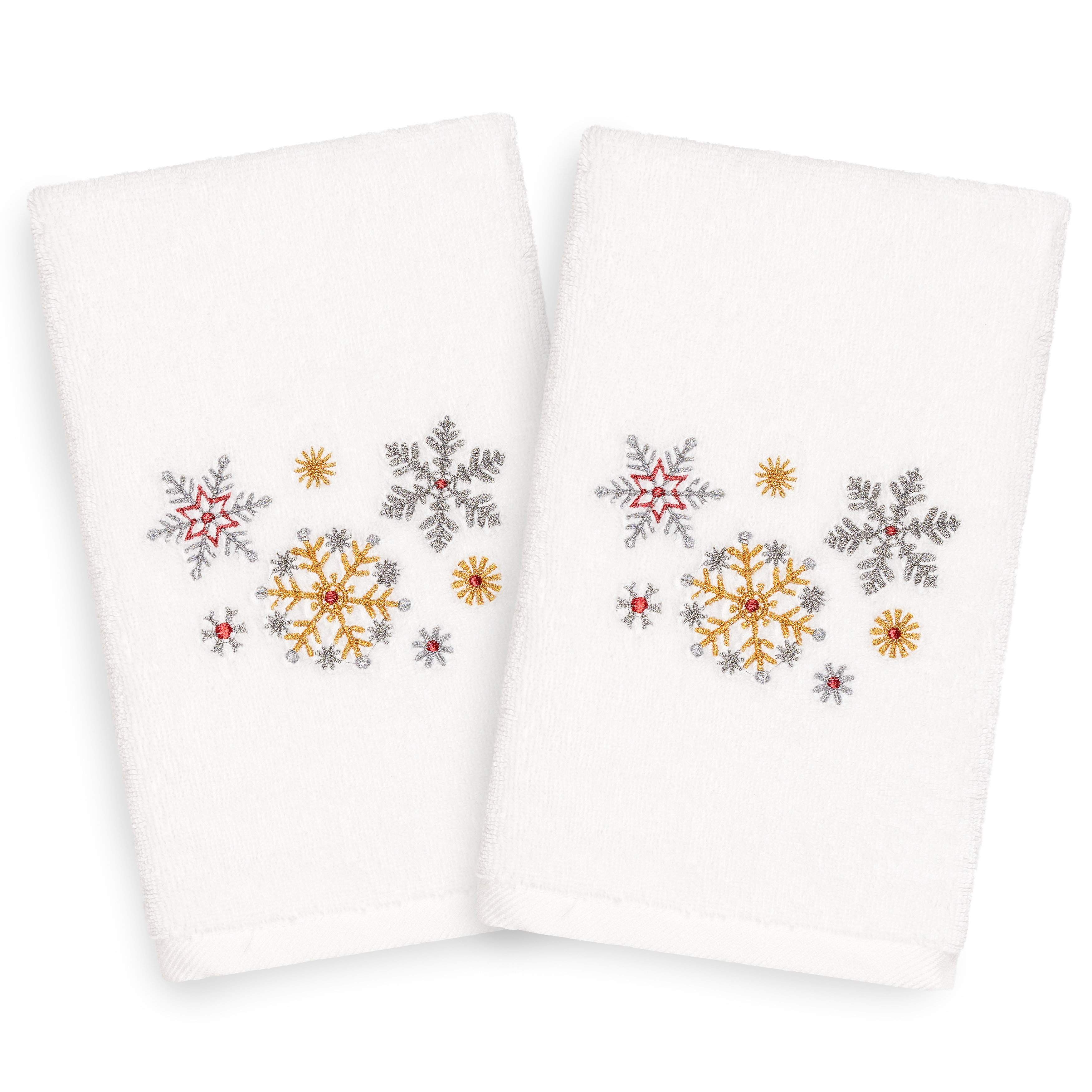 Custom Monogrammed Snowflake Christmas Holiday White Hand Towel- Cute Bath  Decor