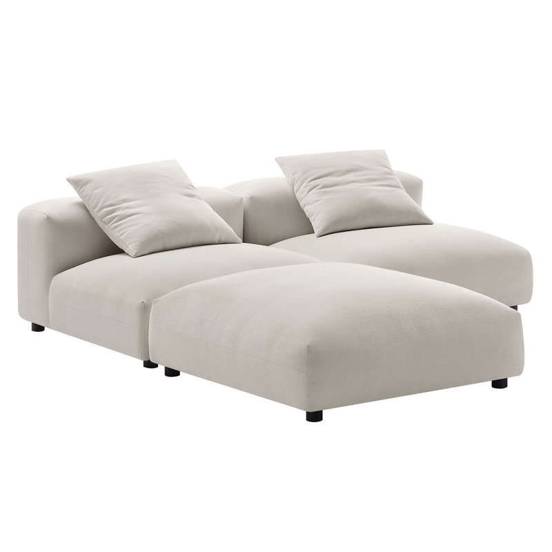 Canapé modulaire rembourré en tissu 3 pièces Solace, Tissu de sel
