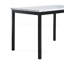 Ensemble de coin-repas en métal 5 pièces avec plateau en faux marbre blanc cassé Citico, 4 chaises noires-212170339