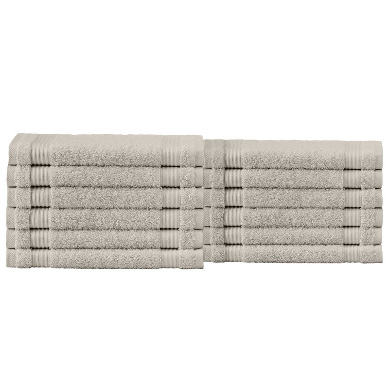 Ensemble de serviettes de toilette 12 pièces Shannan, Brun clair