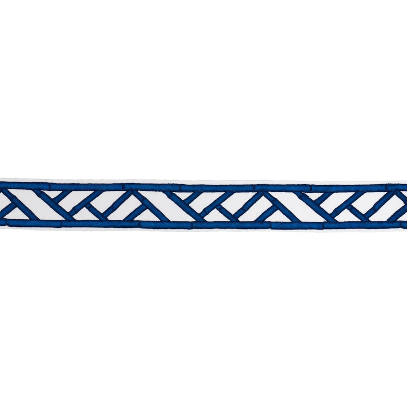 Schumacher x David Kaihoi Bamboo Trellis Tape, Blue