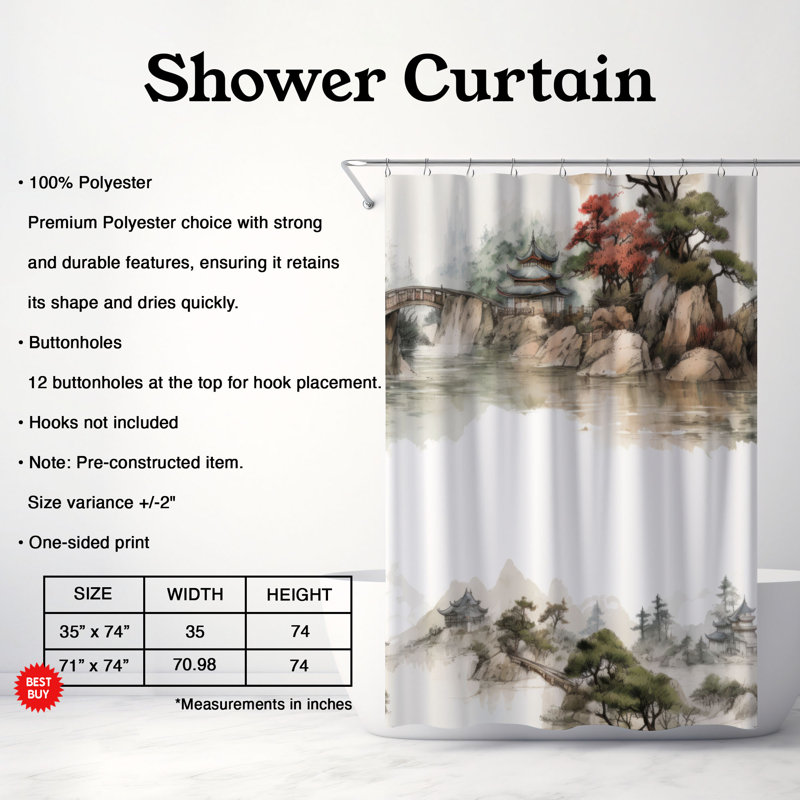 Rideau de douche Premium Fauna, H 74 po x l 71 po